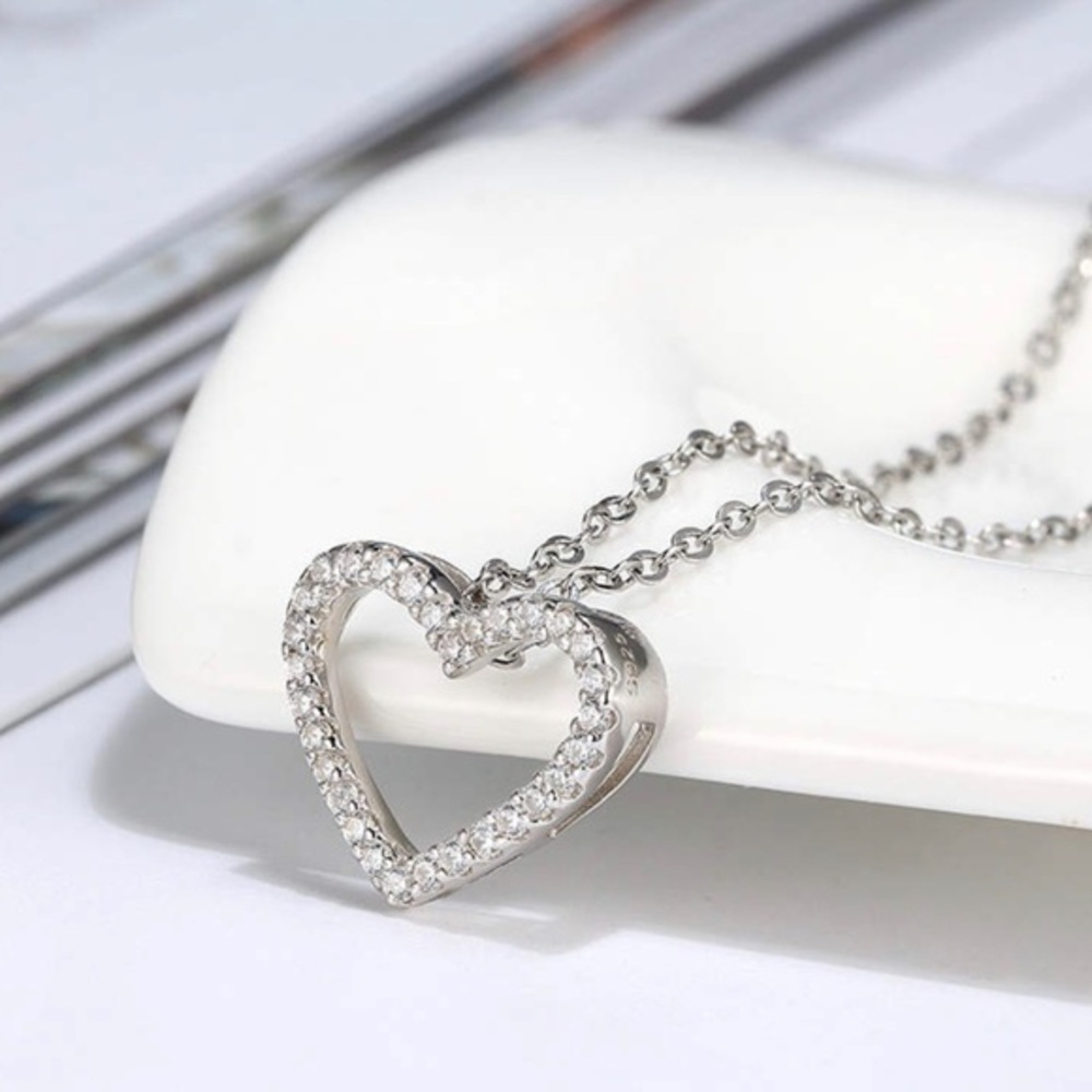 Sterling Silver Necklace with Heart Pendant